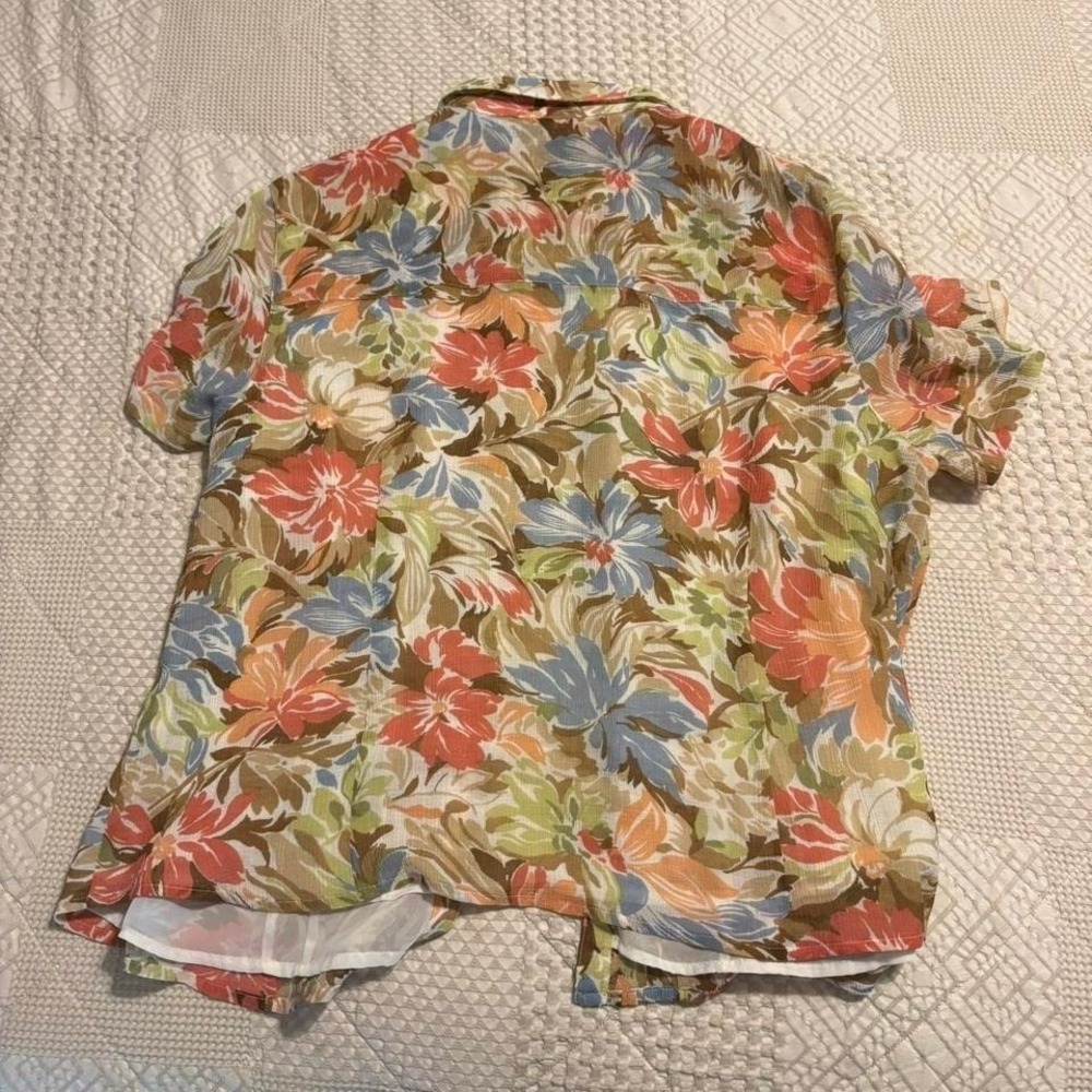 VTG Alfred Dunner multicoloured floral ruffled blouse - Picture 4 of 4
